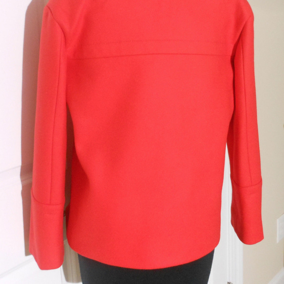 J CREW Wool Melton Peacoat 8/10T WARM RED JACKET - Picture 8 of 8